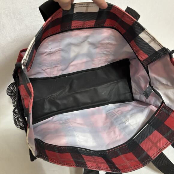 Thirty One Organizing Utility Tote 15 x 11 x 6 Pockets Red Black Holiday Plaid - Picture 3 of 4